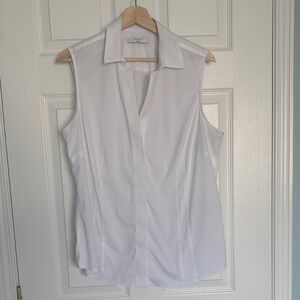 Foxcroft non-iron sleeveless button down shirt